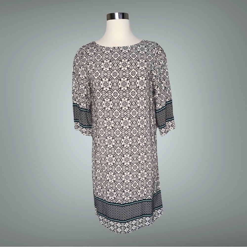 Griffin Paris Dress Green Blue Black Design Size S